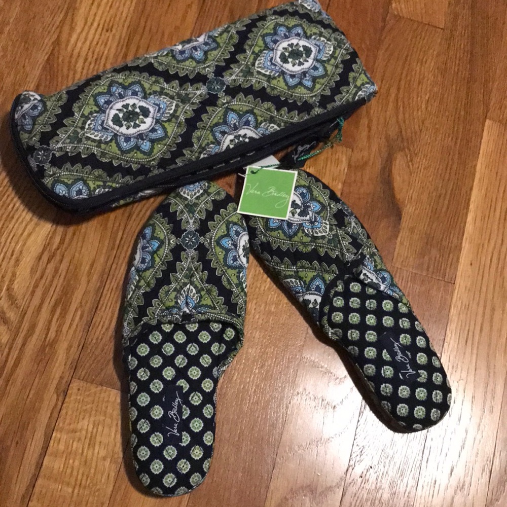 NWT Vera Bradley Slippers (with pouch)